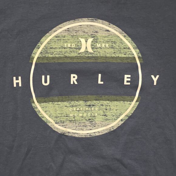 Hurley Logo Graphic Tee Men’s XL Blue Casual Crew Neck - Picture 2 of 5
